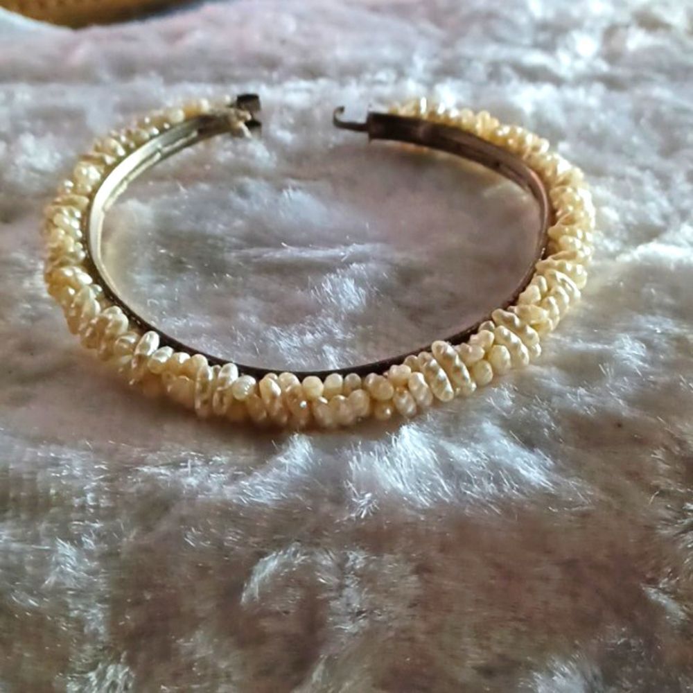 Salt Water Bracelet Vintage Silver Frame Has A Ruby Clasp Top Hand Made